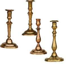 Bougeoirs anciens dorés