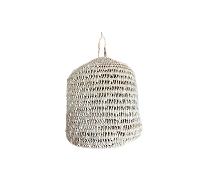 Suspension ronde en paille tressée